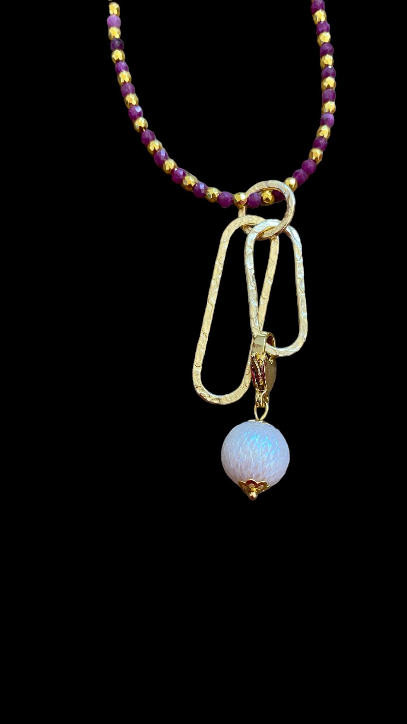 Golden Ruby - Transformer Halskette | Rubin und Hämatit